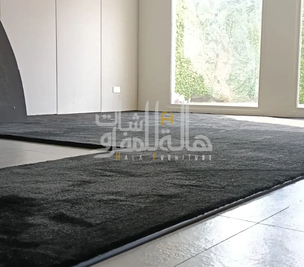 black carpet seam join villa dubai