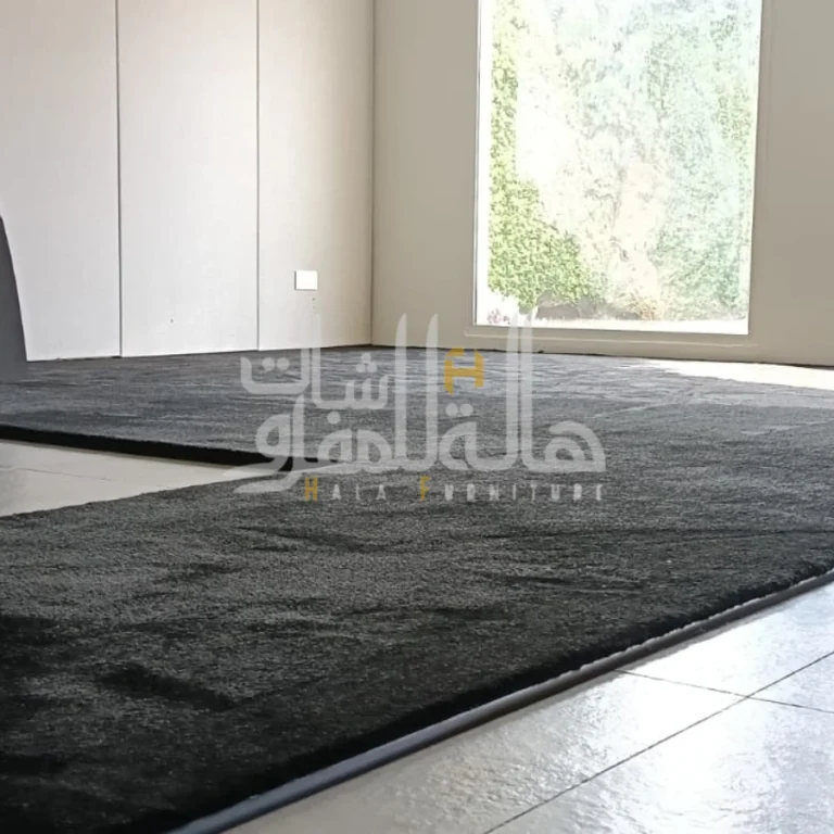 black carpet seam join villa dubai